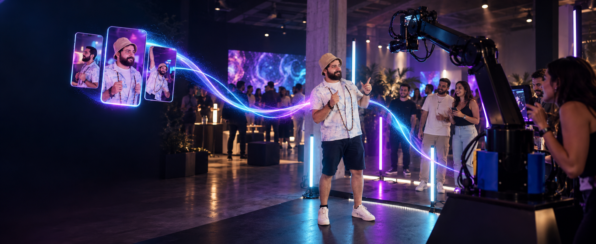 A campaign idea flowing from digital content into a real interactive event experience