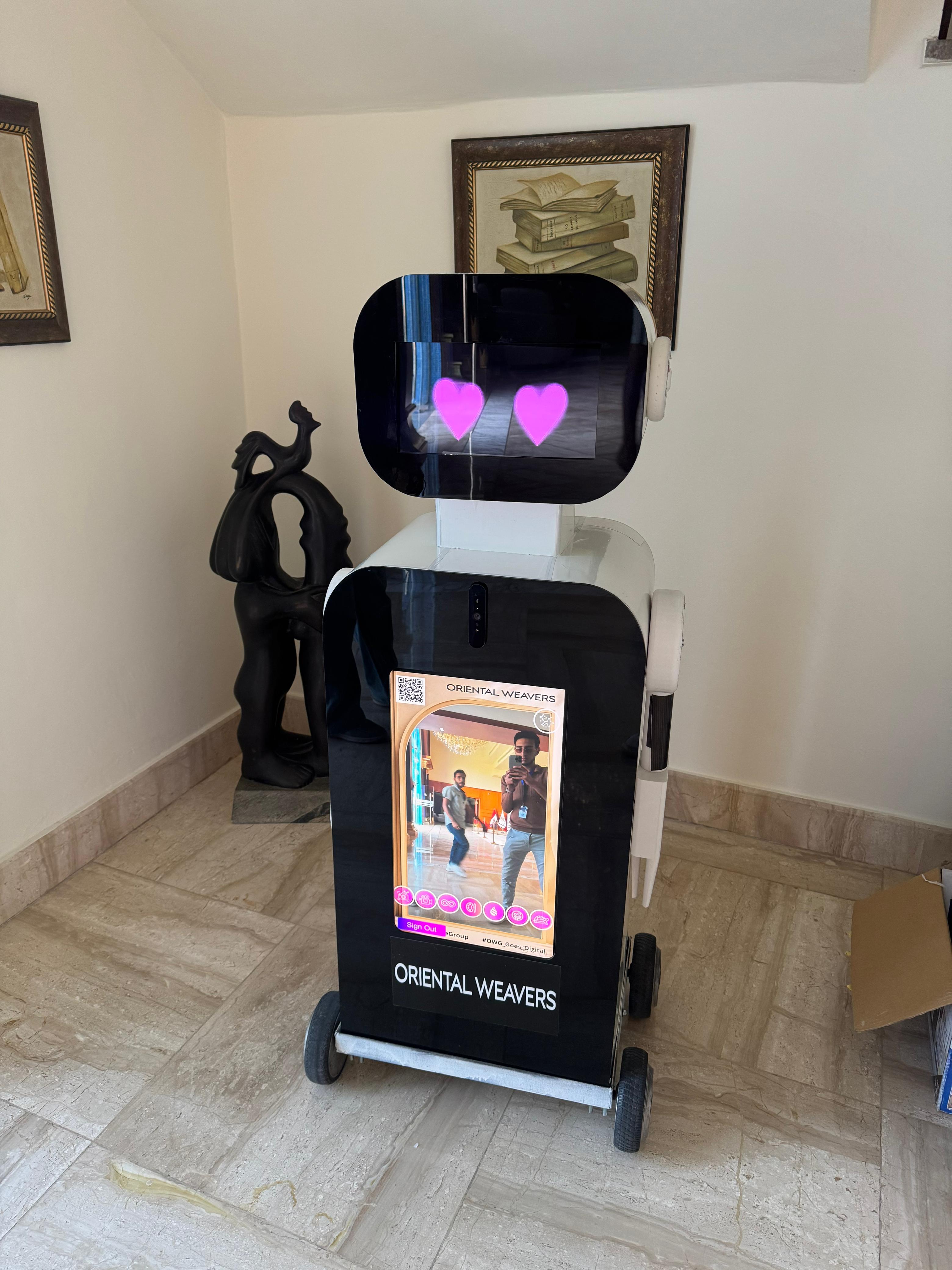 Interactive robot at a live event